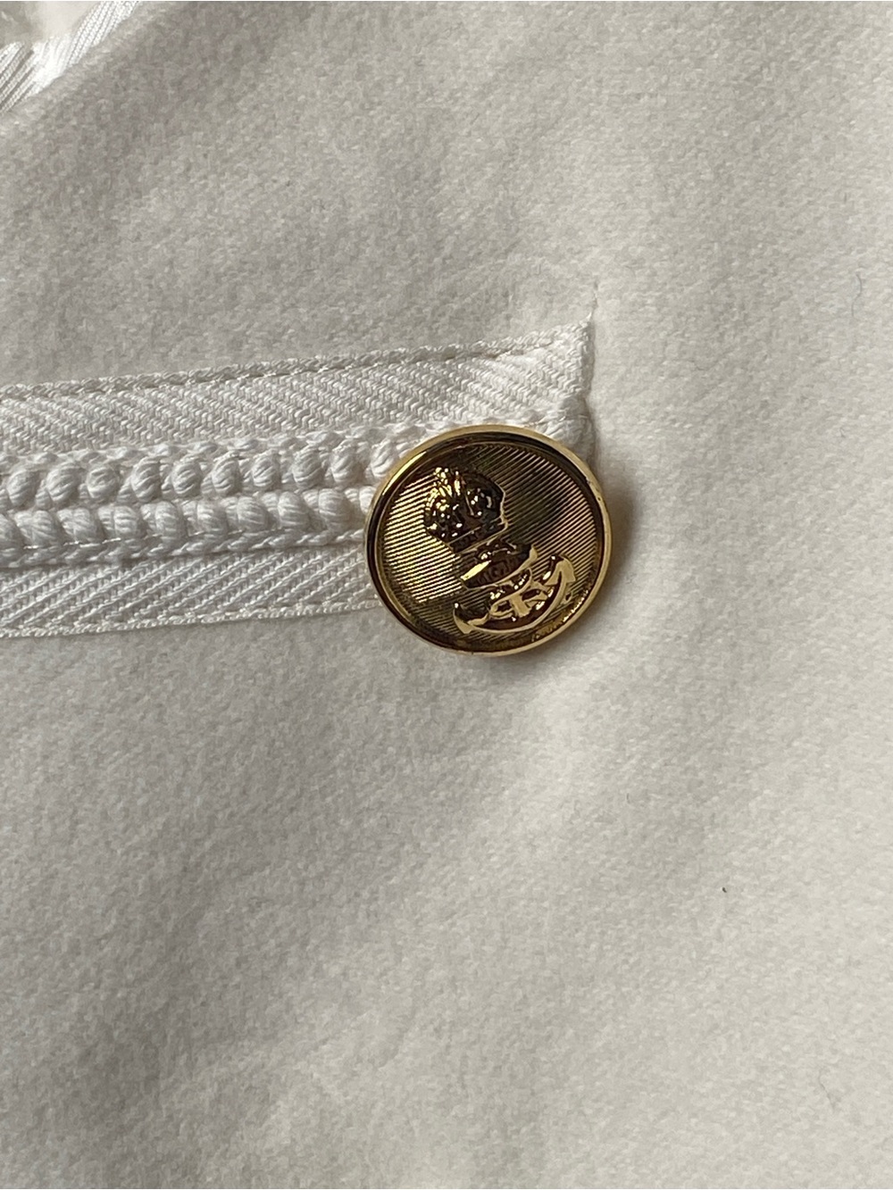 Zara White Military-Style Double-Breasted Blazer with Gold Buttons - Picture 5 of 12